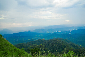 Fototapeta premium Breathtaking mountain view scenic overlook nature photography lush greenery wide-angle shot beauty of nature
