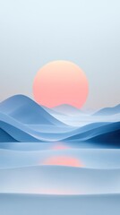 Dreamy pastel sunrise over windy dunes and valleys