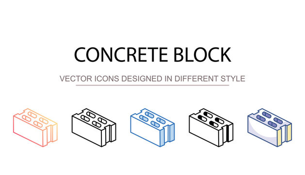Concrete Block icon design with white background stock illustration