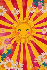 Sun with Flowers