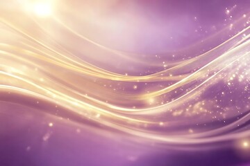 Obraz premium Abstract golden light streaks over a soft purple gradient