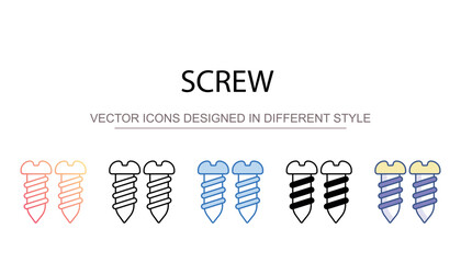Screw icon design with white background stock illustration