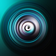 Colorful radial motion effect. Abstract rounded background. Color curves and sphere.
