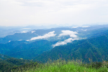 Obraz premium Breathtaking mountain landscape cloudy horizon nature photography lush environment scenic viewpoint tranquility concept