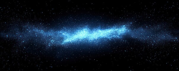 Fototapeta premium Cosmic Dust and Glowing Light: Blue Particle Background