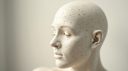 A close-up of a bald head symbol, often associated with cancer awareness, displayed against a soft background. The image emphasizes the significance of the symbol in representing strength, resilience