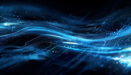 abstract technology background with blue waves