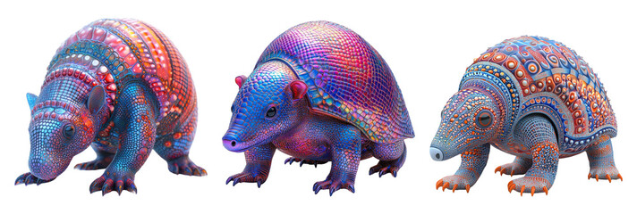 Naklejka premium Colorful Artistic Renderings Of Fantasy Creatures