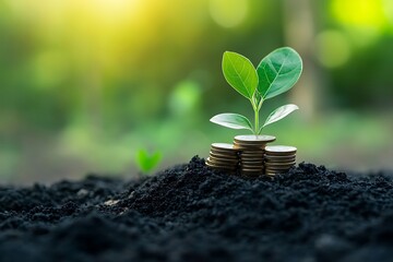 Concept of investment strategy on digital display