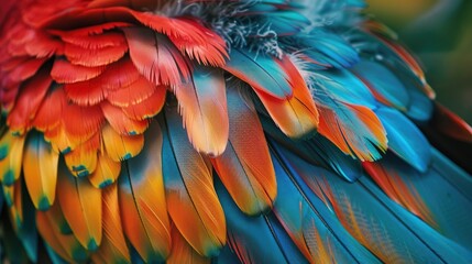 Obraz premium Colorful Square Feathers Resemble Flowers