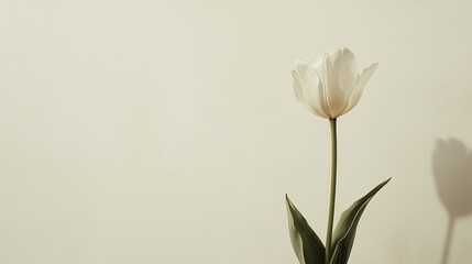 tulip on a clean, minimalist white background, creating an elegant card design generative ai