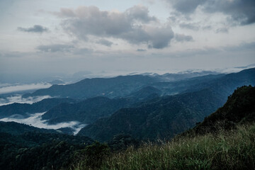 Breathtaking sunrise over mountain range scenic landscape nature photography misty mountains wide angle view tranquil beauty