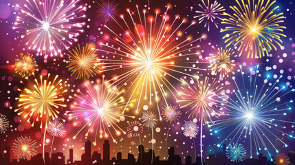 Fototapeta premium fireworks over the city