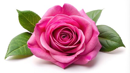 This beautiful pink rose stands out against a crisp white backdrop, embodying love's essence, ideal for expressing affection on Valentine's Day and deepening emotional bonds.