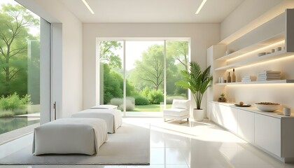 Fototapeta premium modern living room with fireplace
