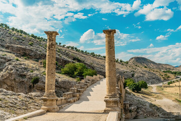 Cendere Bridge is a historical Roman bridge located in Southeastern Turkey. Adiyaman, Turkey.