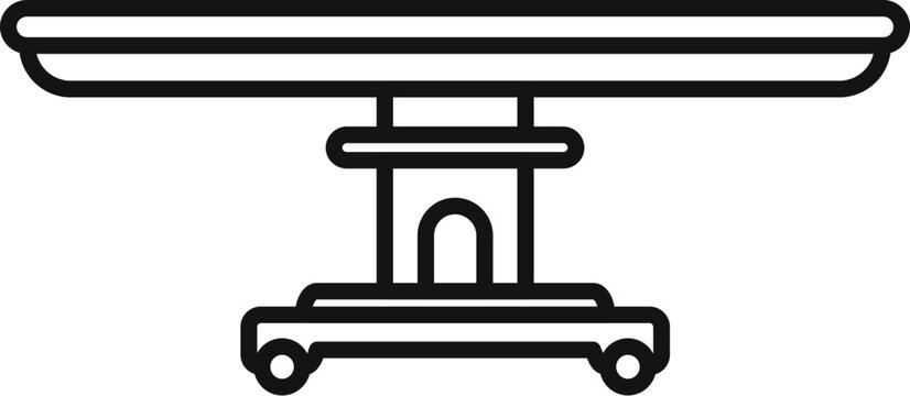recommend clip art: Operating table standing on wheels, symbolizing medical procedures and patient care in healthcare settings