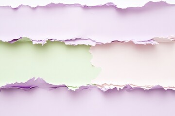 Fototapeta premium Artistic layers of textured paper in mint green and lavender with a minimalistic design