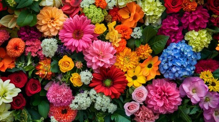 Vibrant Colorful Blooms A Lush Floral Arrangement