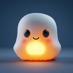 Adorable Glowing Ghost - A Charming Halloween Companion