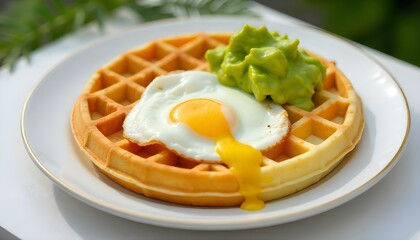 fried eggs with bacon and vegetables