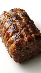 Food, Meatloaf, on White Background, Photo Realistic, Wallpaper, Cover and Screen for Smartphone, PC, Laptop, 9:16 and 16:9 Format