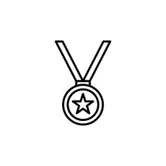 Sports medal thin line vector icon