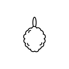 Shower sponge ball thin line vector icon