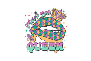 Retro Mardi Gras Sublimation T-Shirt Design
