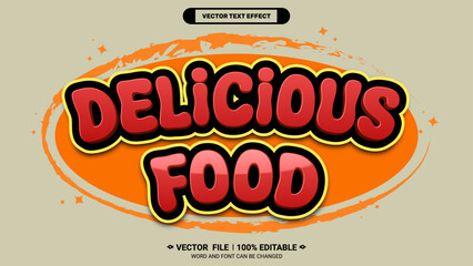 Delicious food 3d editable text style effect for food brand promotion