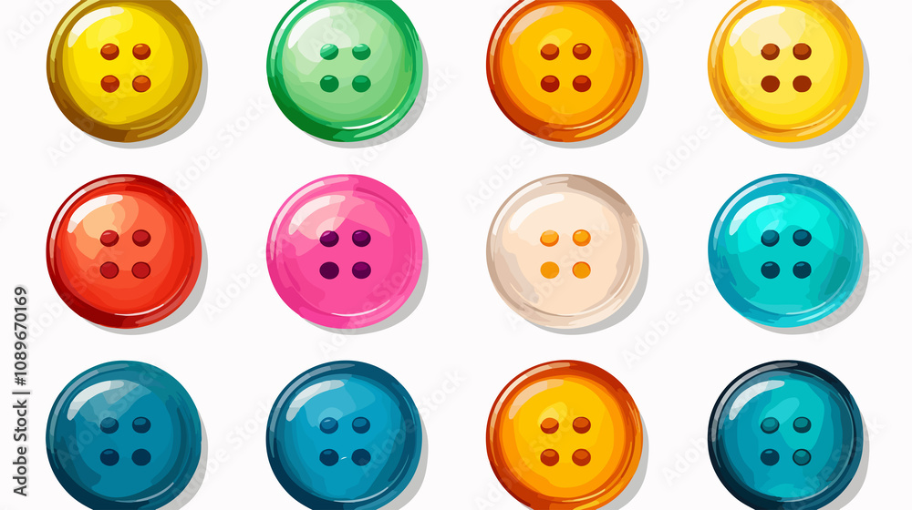Canvas Prints colorful web buttons set cartoon vector illustration isolated