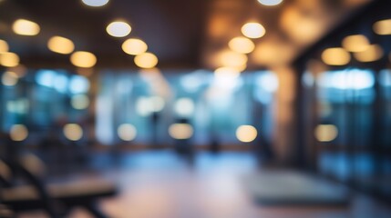 Blurred background of modern indoor gym