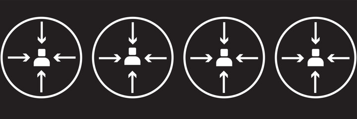 Meeting point vector icon. Thin line  meeting point icon, vector illustration of editable human resources concept on the background