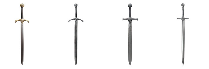 Foil sword isolated on transparent background, Set of