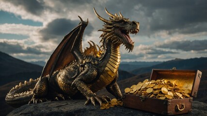 The chest of gold rests securely in the dragon&rsquo;s lair, surrounded by shimmering precious gems