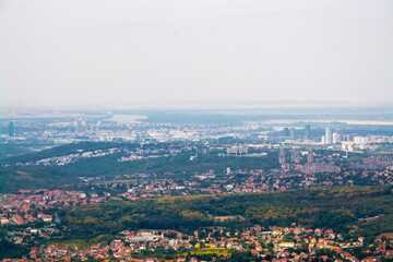 Landscape from the Avala tower on the mountain