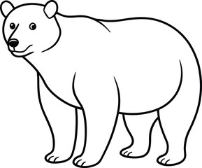 Naklejka premium Bear Line Art