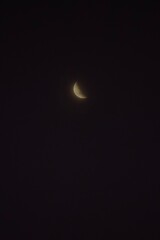 Crescent Moon in the Night Sky