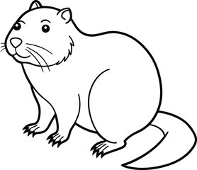 Obraz premium Beaver Line Art