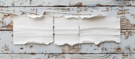 White Street Paper Advertisement With Tear Off Strips And Contact Information On Wooden Background Template For Design