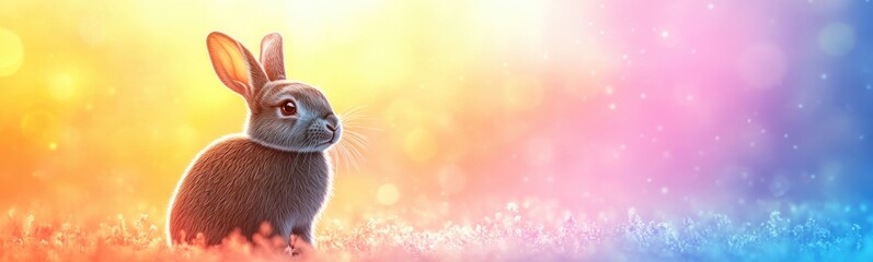 Obraz premium Rabbit that is sitting in the grass