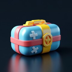 Colorful First Aid Kit - A Playful and Reassuring Medical Tool