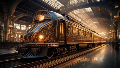 Obraz premium A mysterious train at the station