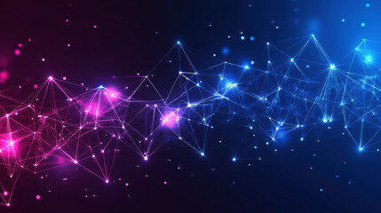 Abstract AI art with floating neon polygons over a minimalist dark background, futuristic mood. Trend, Trending, 2025