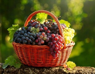 grapes in a basket