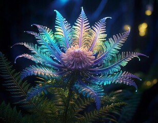 a mysterious fern in a fairy forest