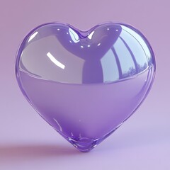 Captivating Amethyst Heart: A Luminous Glass Sculpture