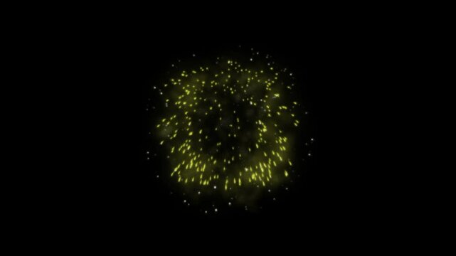 fireworks in the night sky techniques motion graphics clip template with colorful lights animation. HD resolution with hyper realistic 4K black Background.