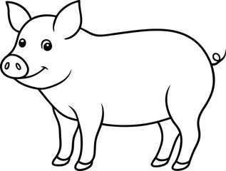 Fototapeta premium Pig Line Art