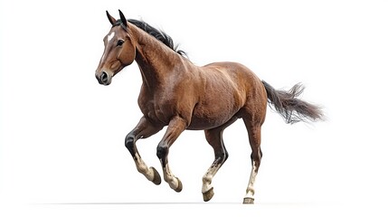Obraz premium Powerful horse rearing dynamic pose isolated for design projects image